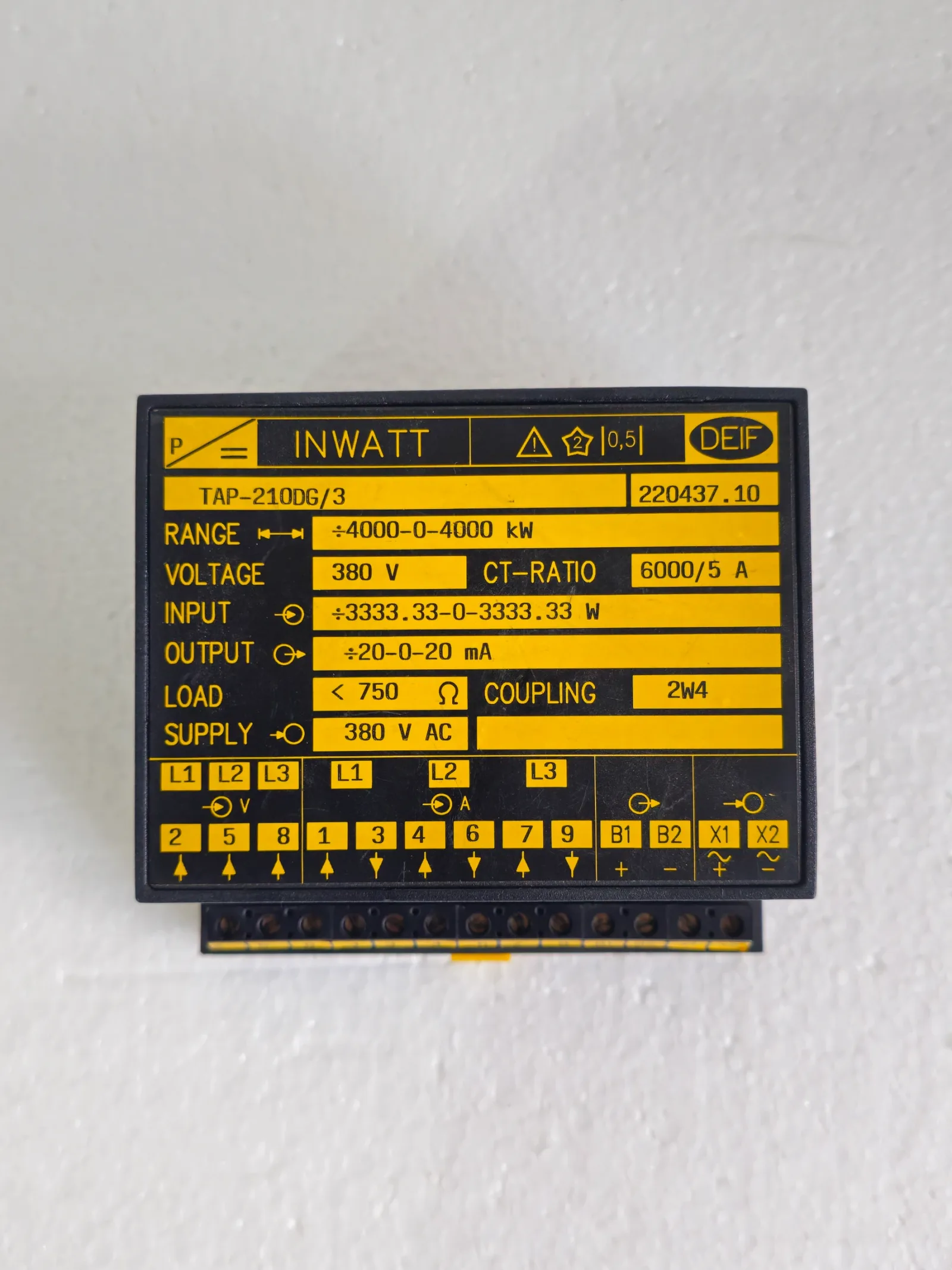 DEIF TAP-210DG/3 INWATT Watt Transducer 220437.10 380V AC